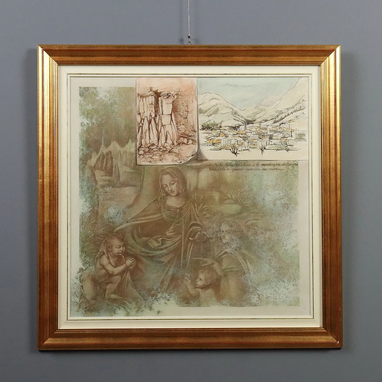 Painting by Nevio Bedeschi, oil on canvas, 20th century 1