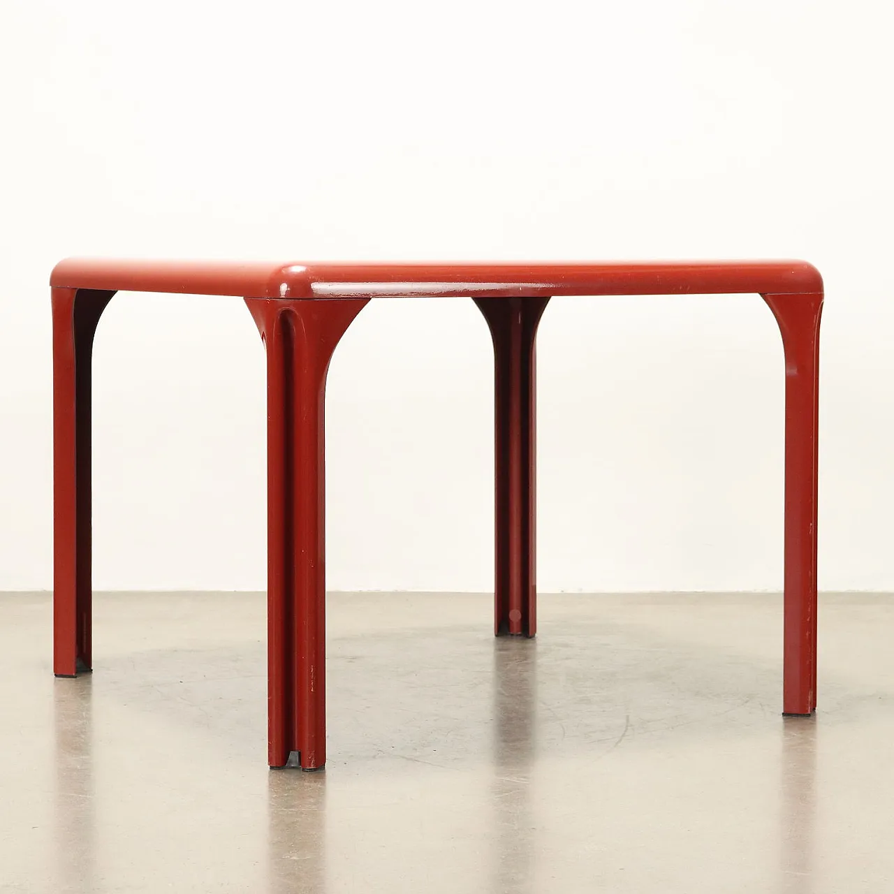 Stadio 100 red table by Vico Magistretti for Artemide, 1970s 8