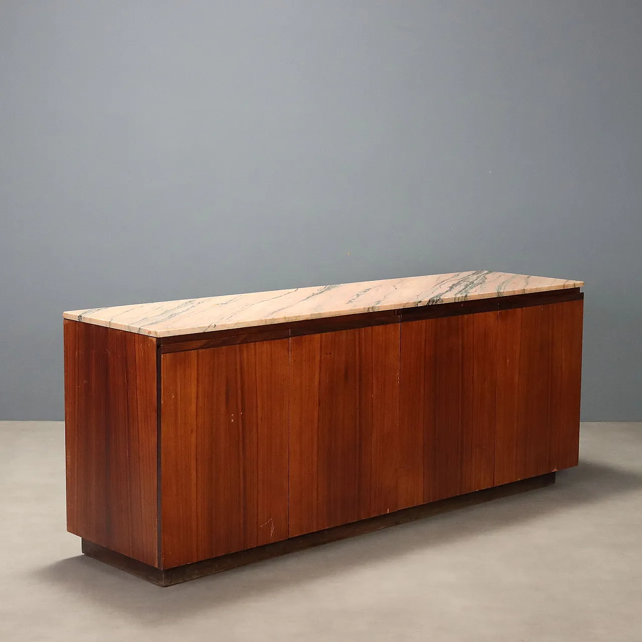 Credenza in legno e marmo, anni '60 1