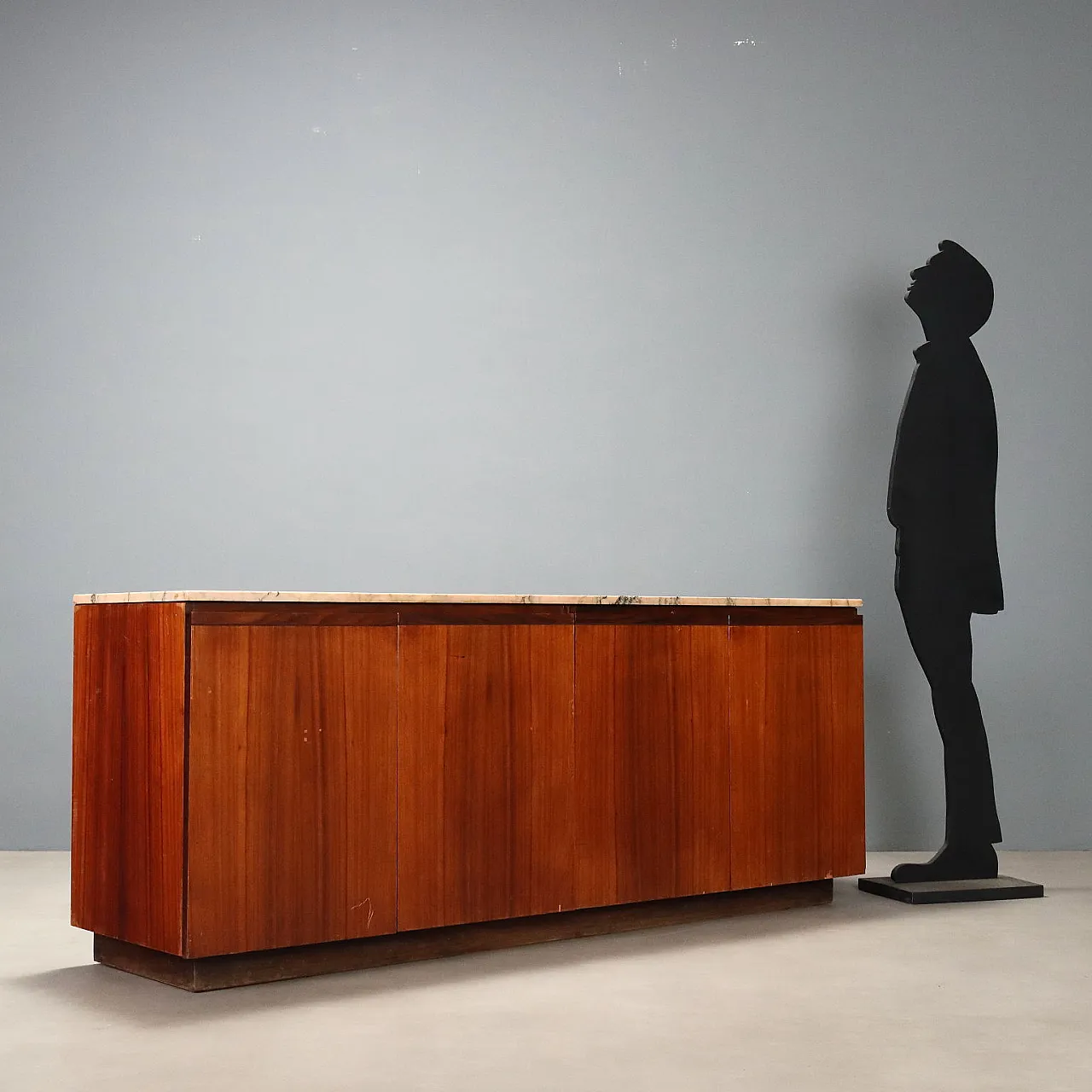 Credenza in legno e marmo, anni '60 2