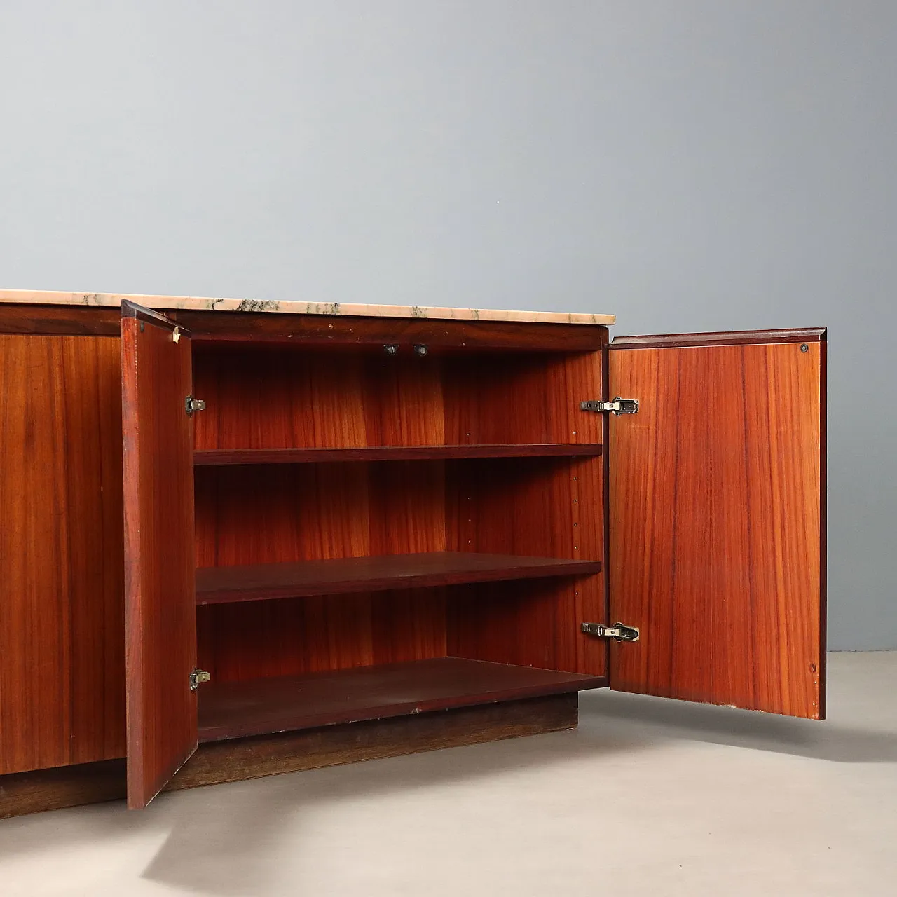 Credenza in legno e marmo, anni '60 4