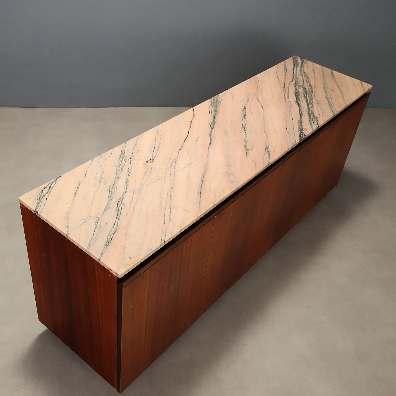 Credenza in legno e marmo, anni '60 10