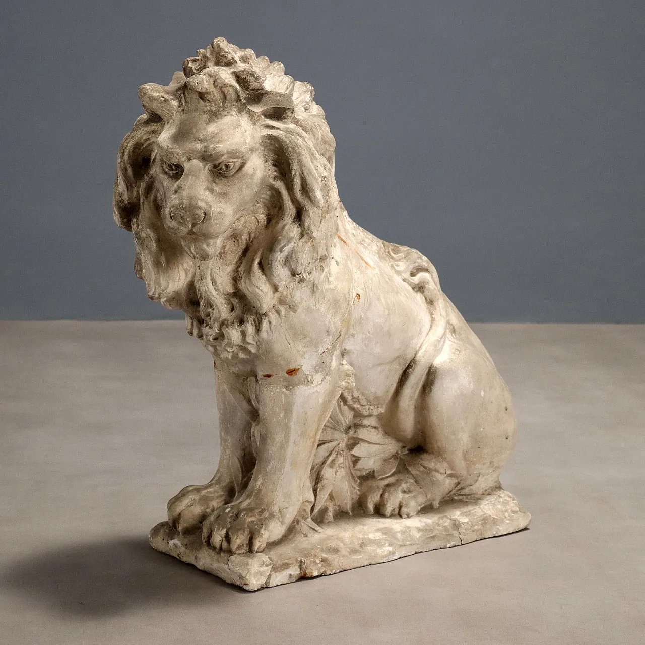 Plaster sculpture depicting a seated lion, 19th century 1