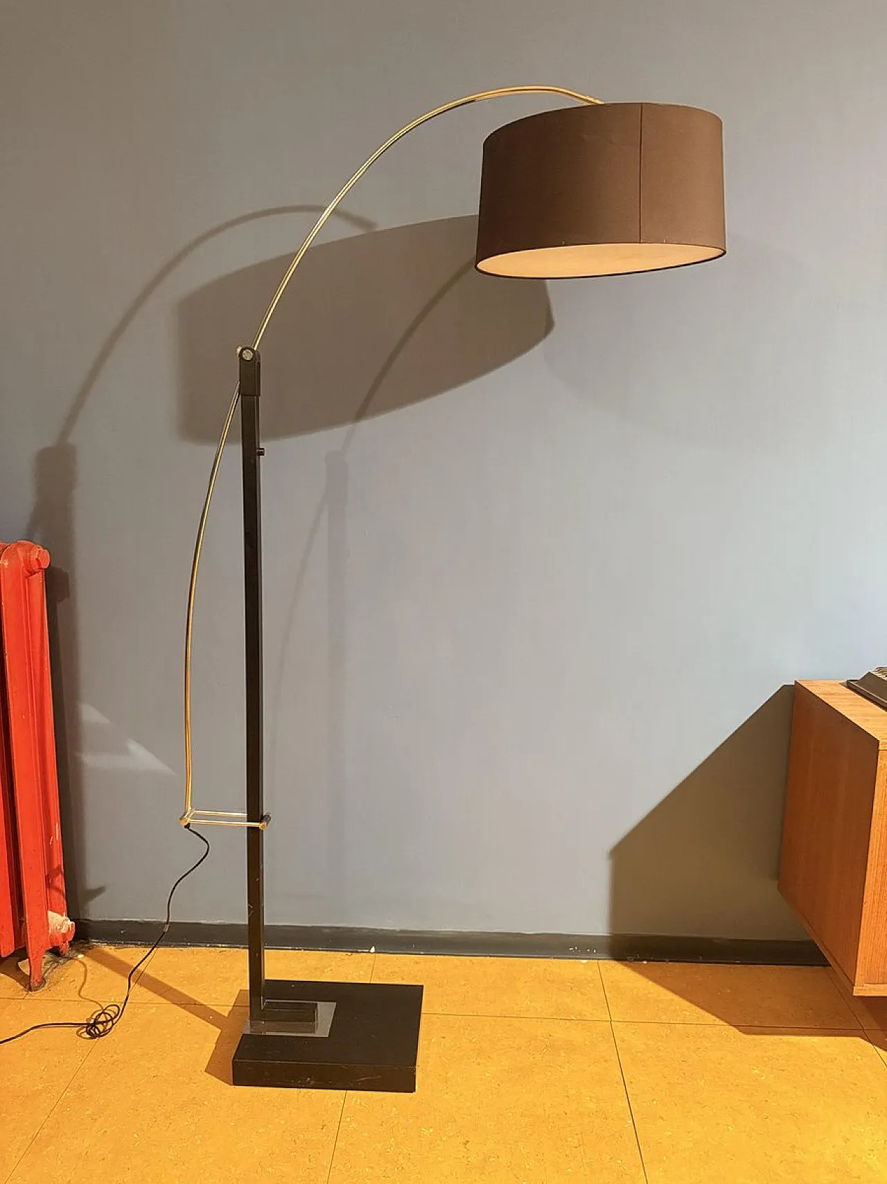 Extendable floor lamp in chromed metal, 1970s 1