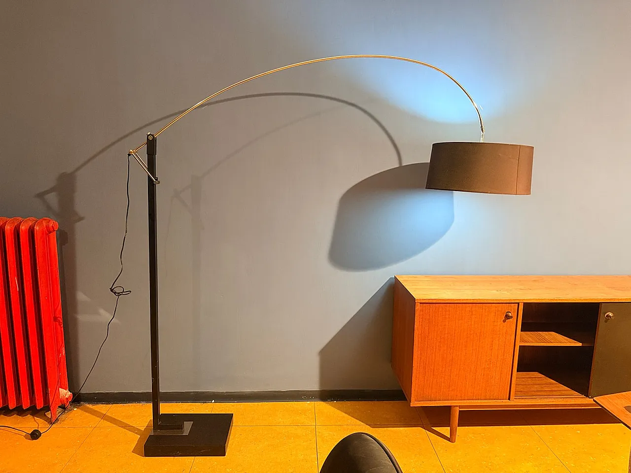 Extendable floor lamp in chromed metal, 1970s 3