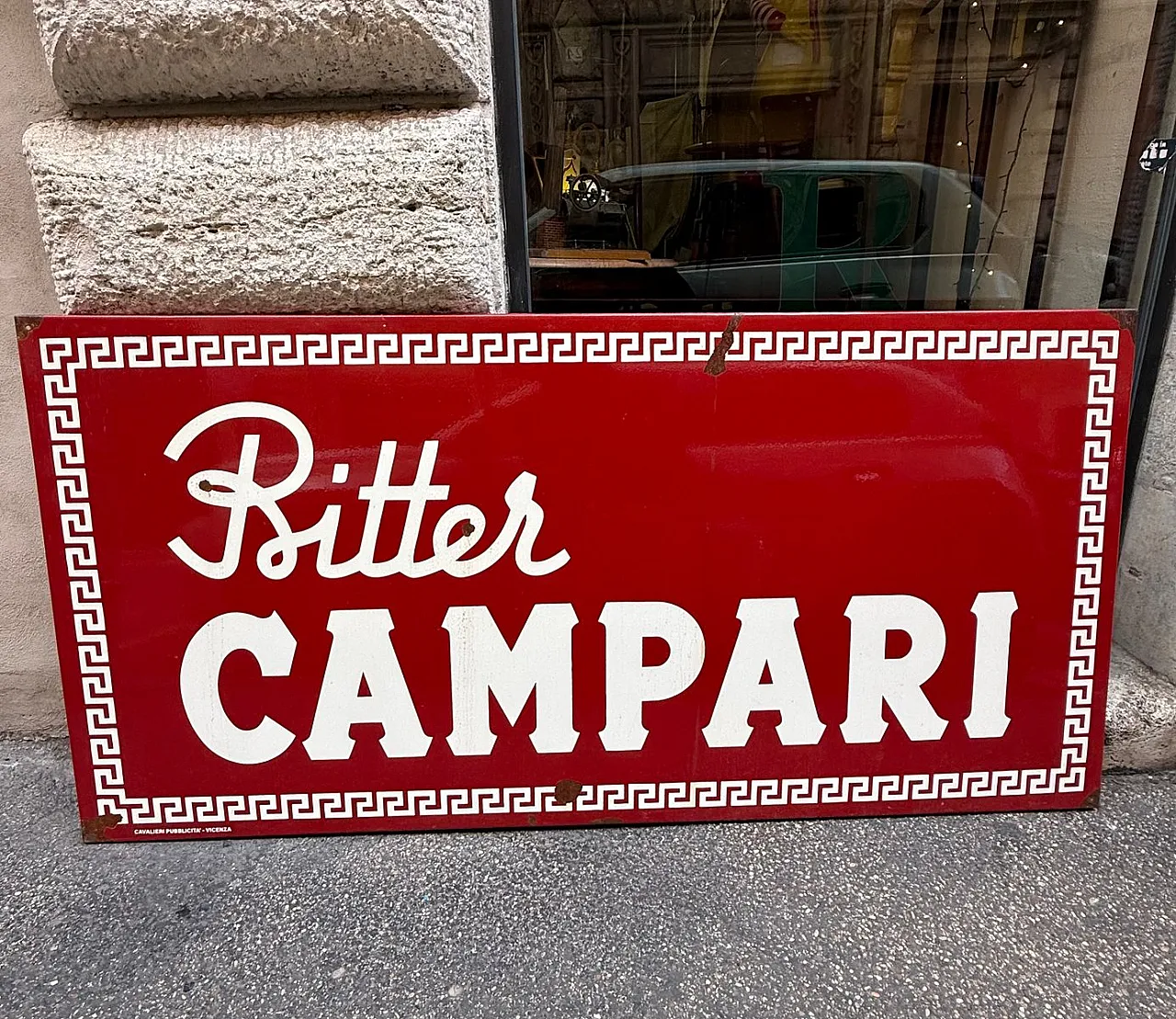 Enamelled metal Campari Bitter sign, 1960s 1