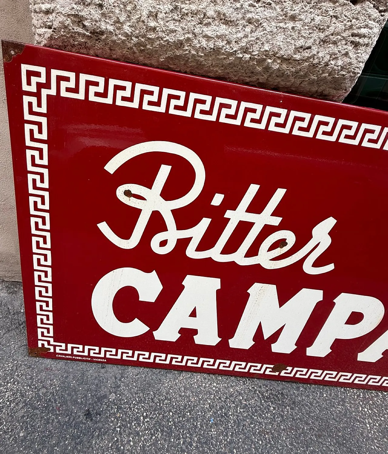 Enamelled metal Campari Bitter sign, 1960s 3