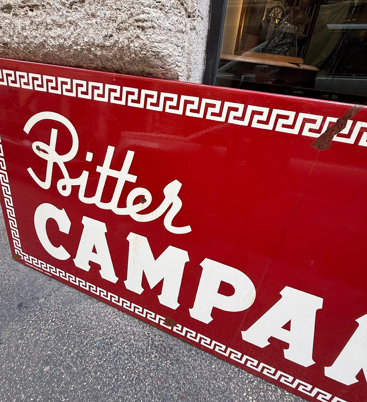 Enamelled metal Campari Bitter sign, 1960s 5