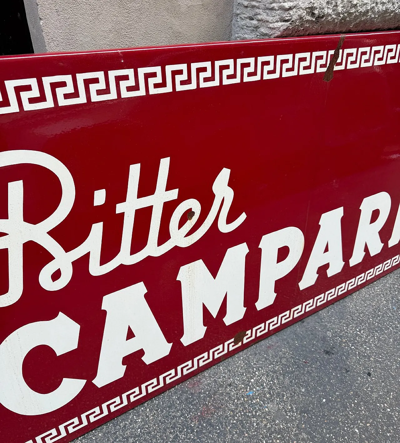 Enamelled metal Campari Bitter sign, 1960s 6