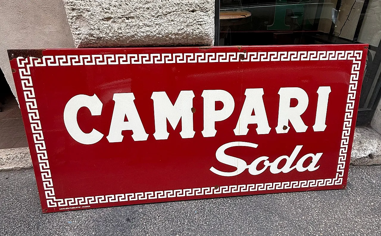 Campari Soda sign in enameled metal, 1960s 1