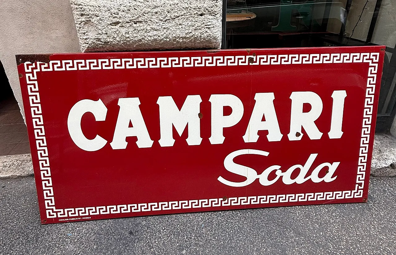 Campari Soda sign in enameled metal, 1960s 2