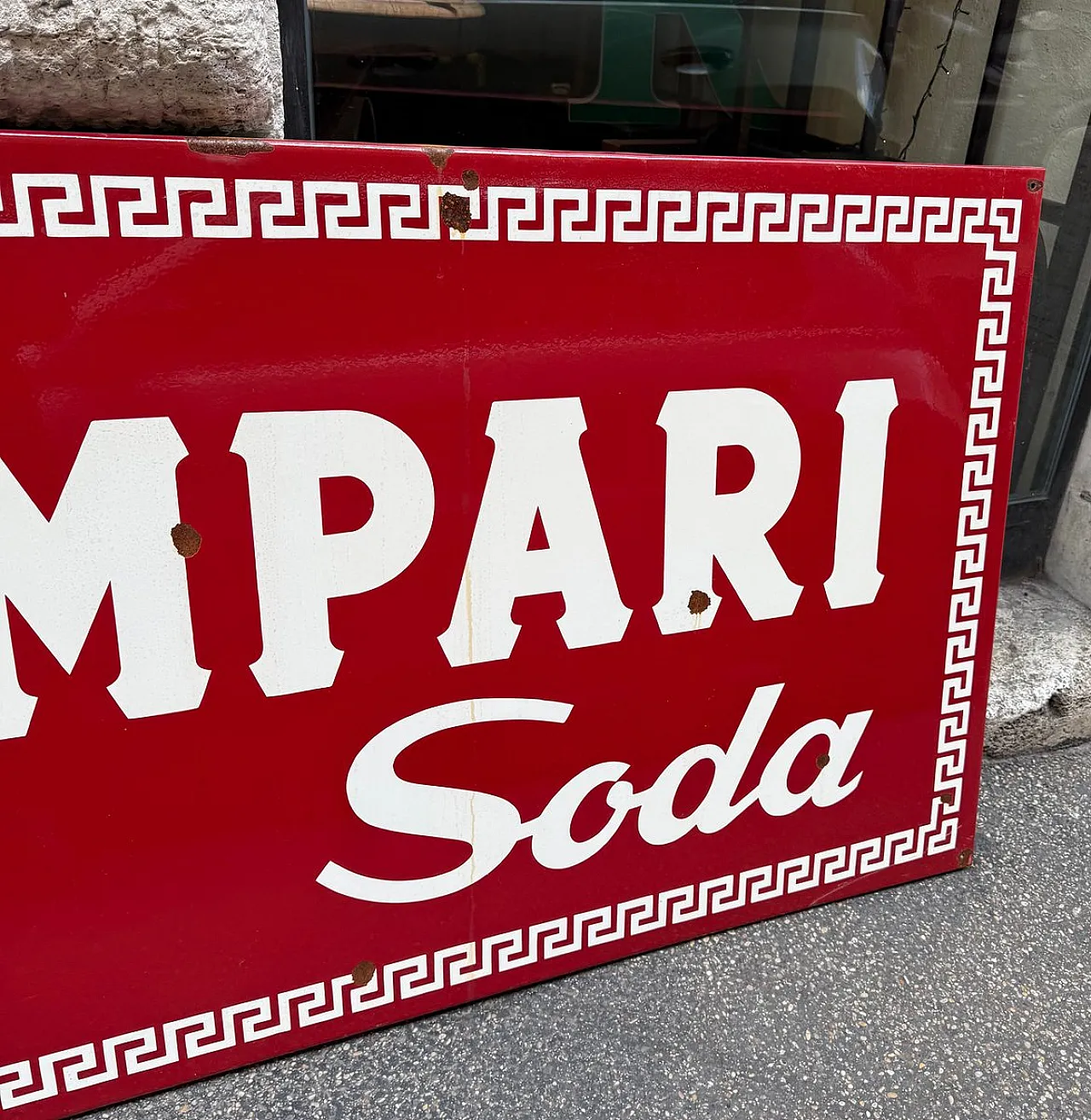 Campari Soda sign in enameled metal, 1960s 8