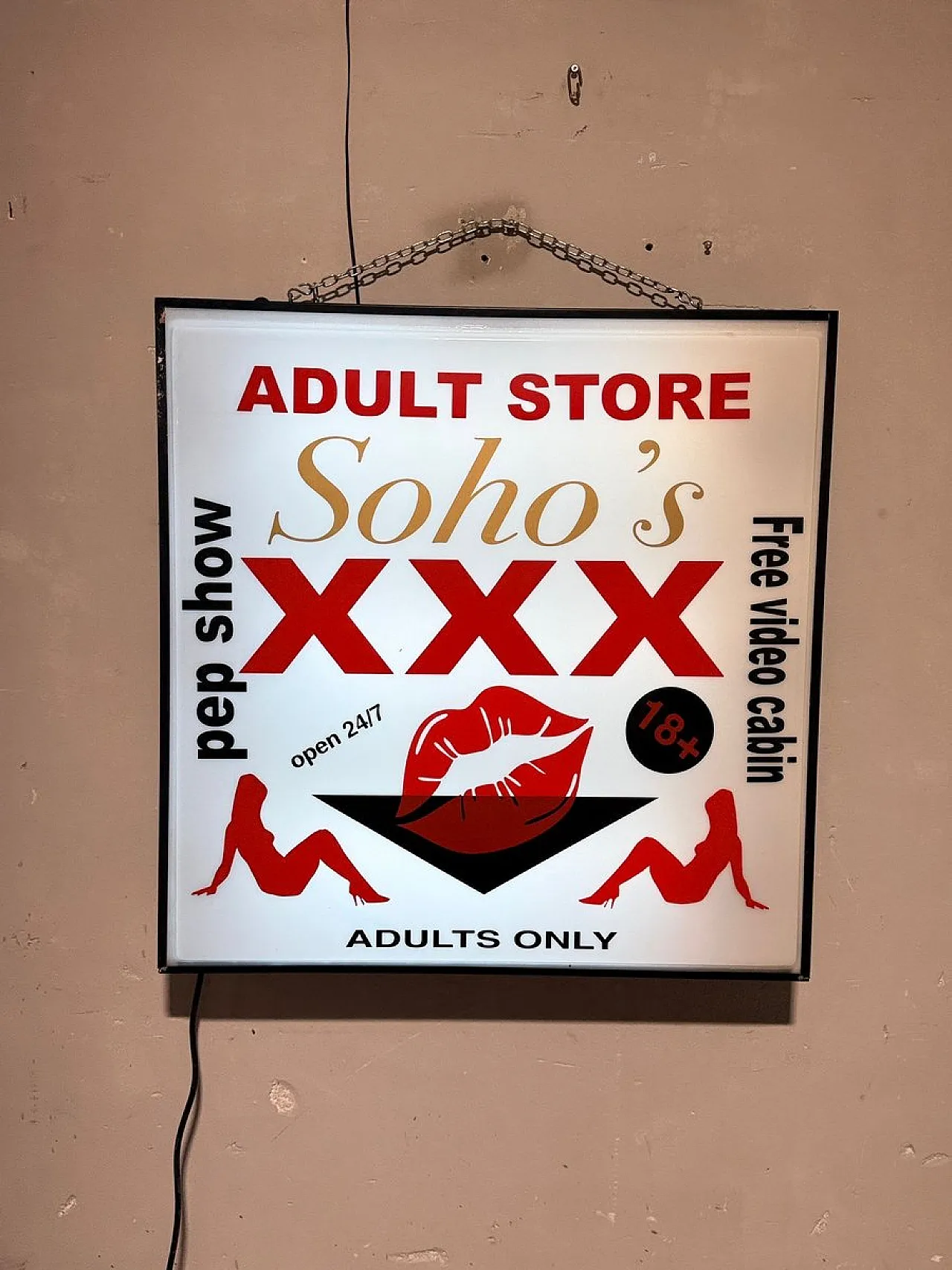 Soho's Adult sign, 1990s 2