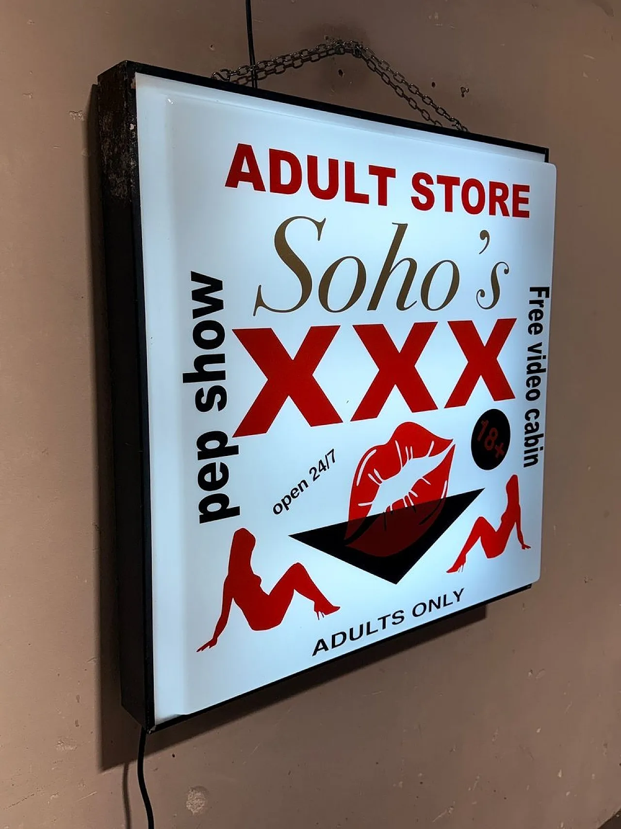 Soho's Adult sign, 1990s 3