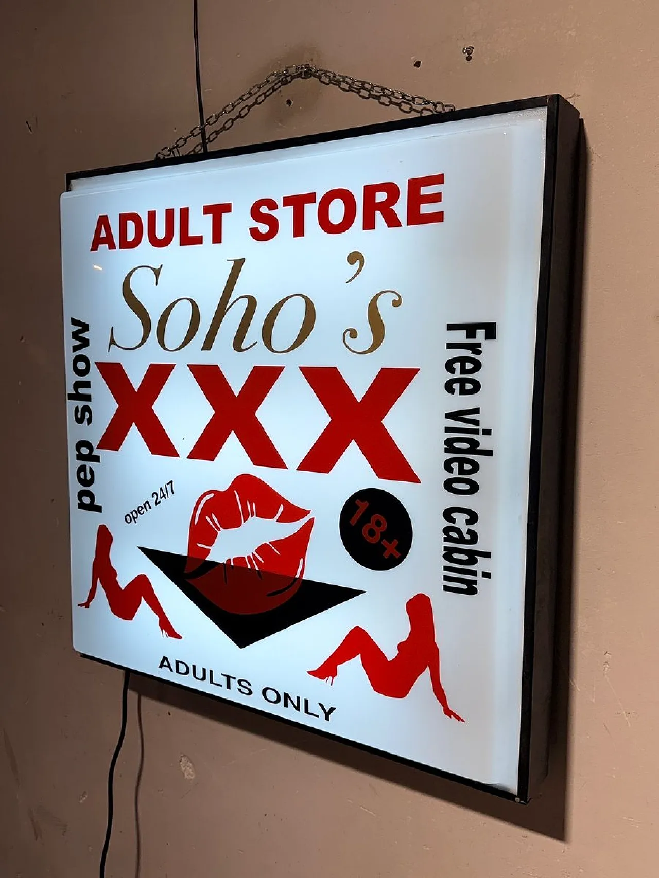 Soho's Adult sign, 1990s 4