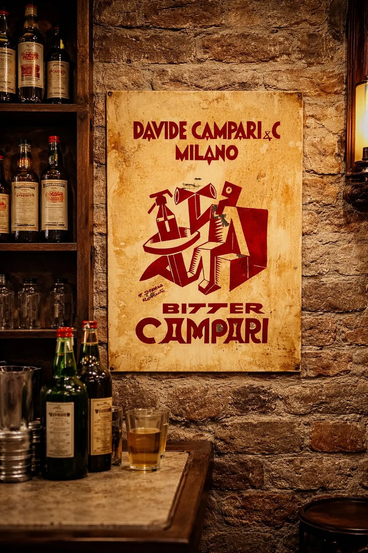 Insegna pubblicitaria Campari di Davide Campari & C. Milan, anni '20 1