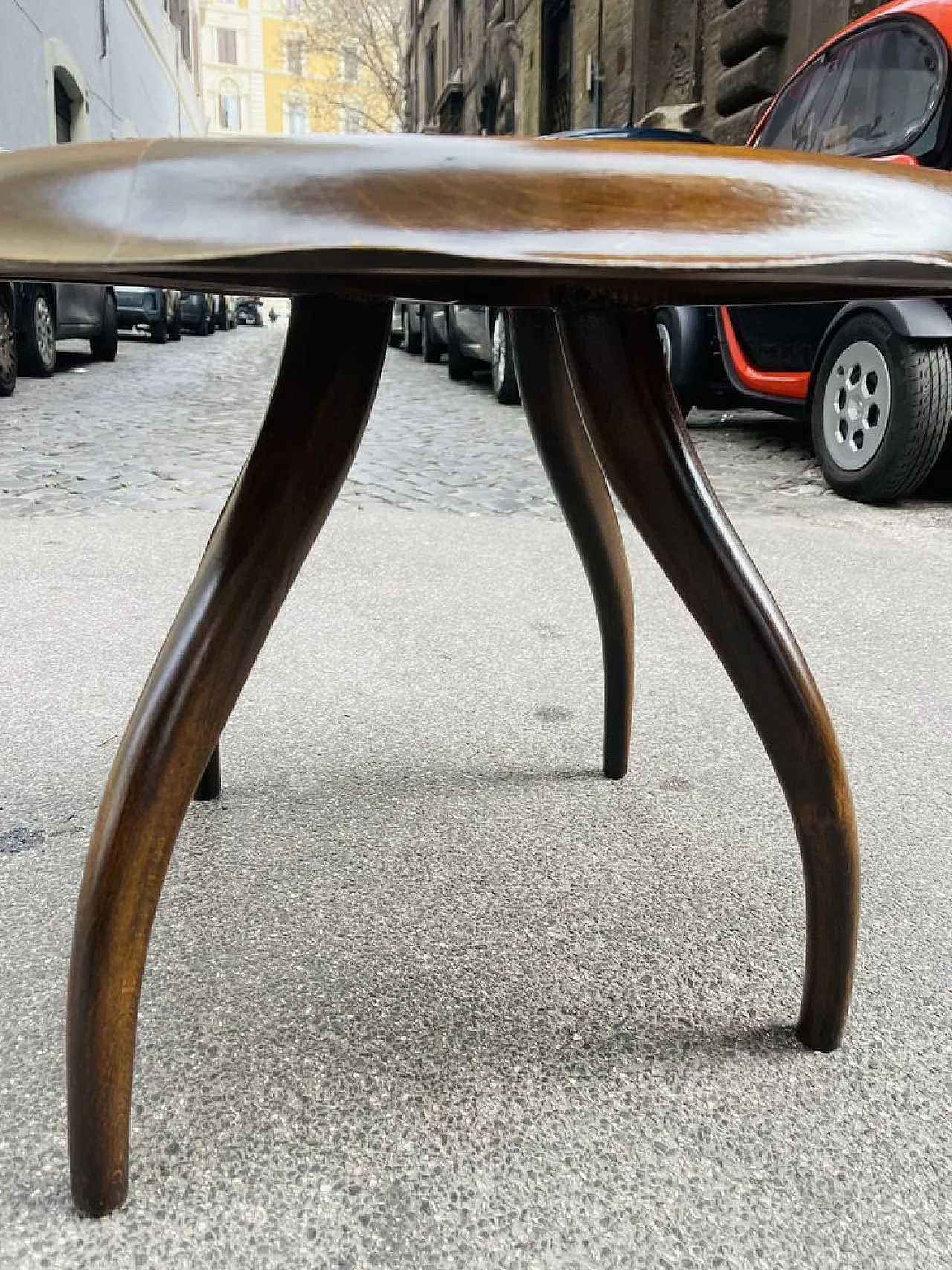 Wooden coffee table with crystal by Osvaldo Borsani for ABV, 1960s 3