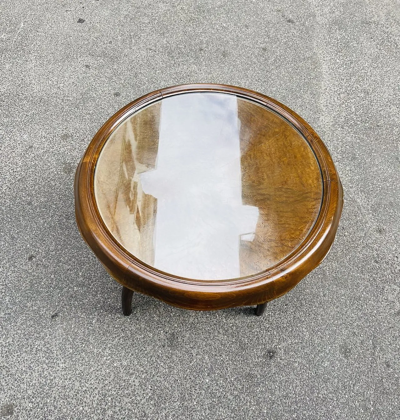 Wooden coffee table with crystal by Osvaldo Borsani for ABV, 1960s 5