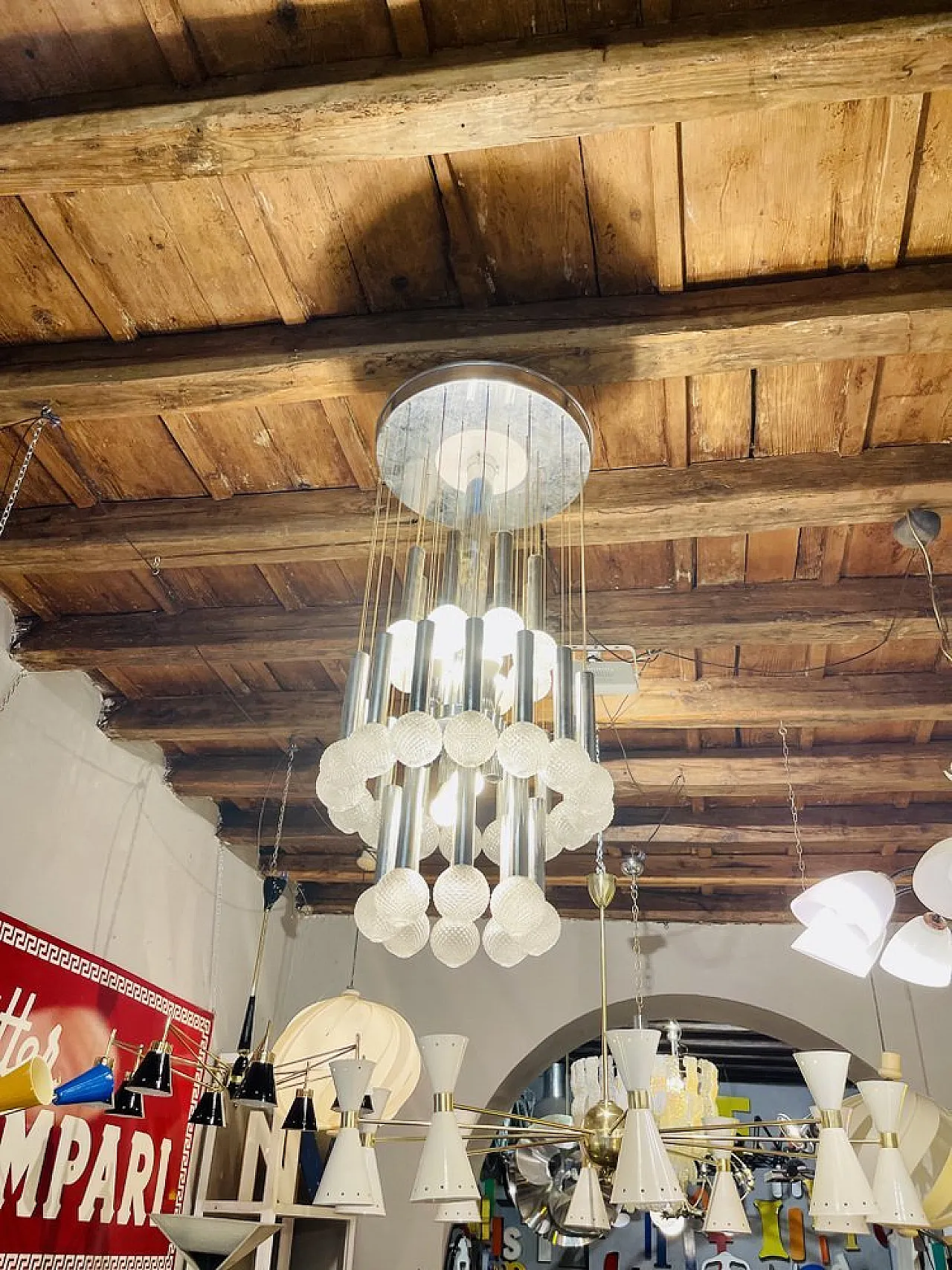 Chandelier by Gaetano Sciolari, 1970s 4