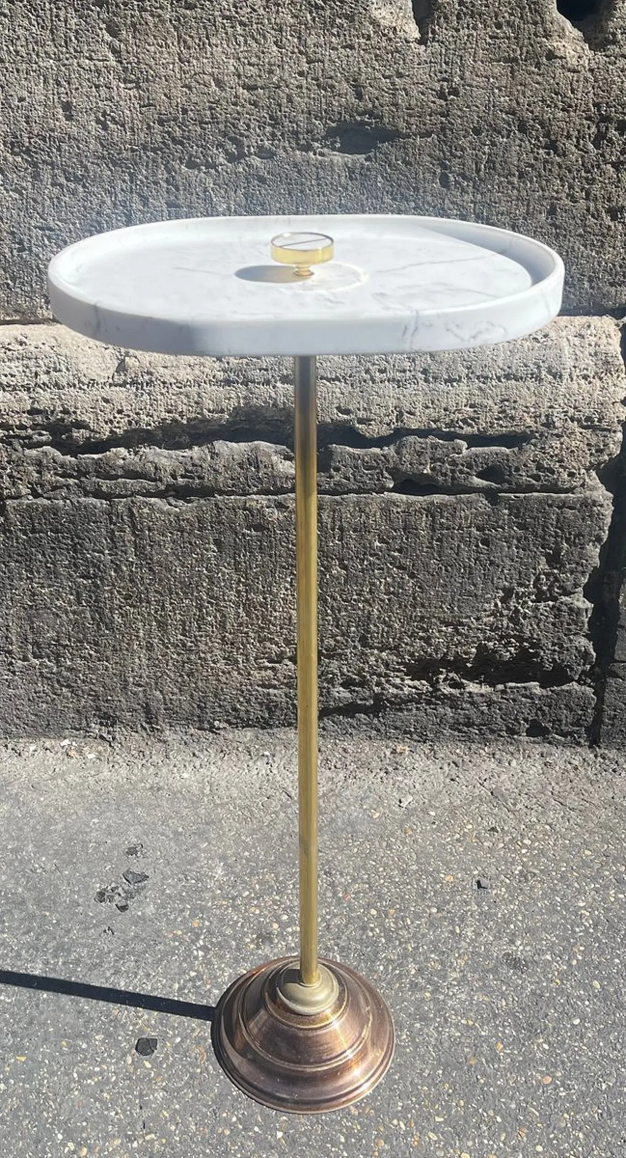 Brass and marble coin tray table, 1960s 3