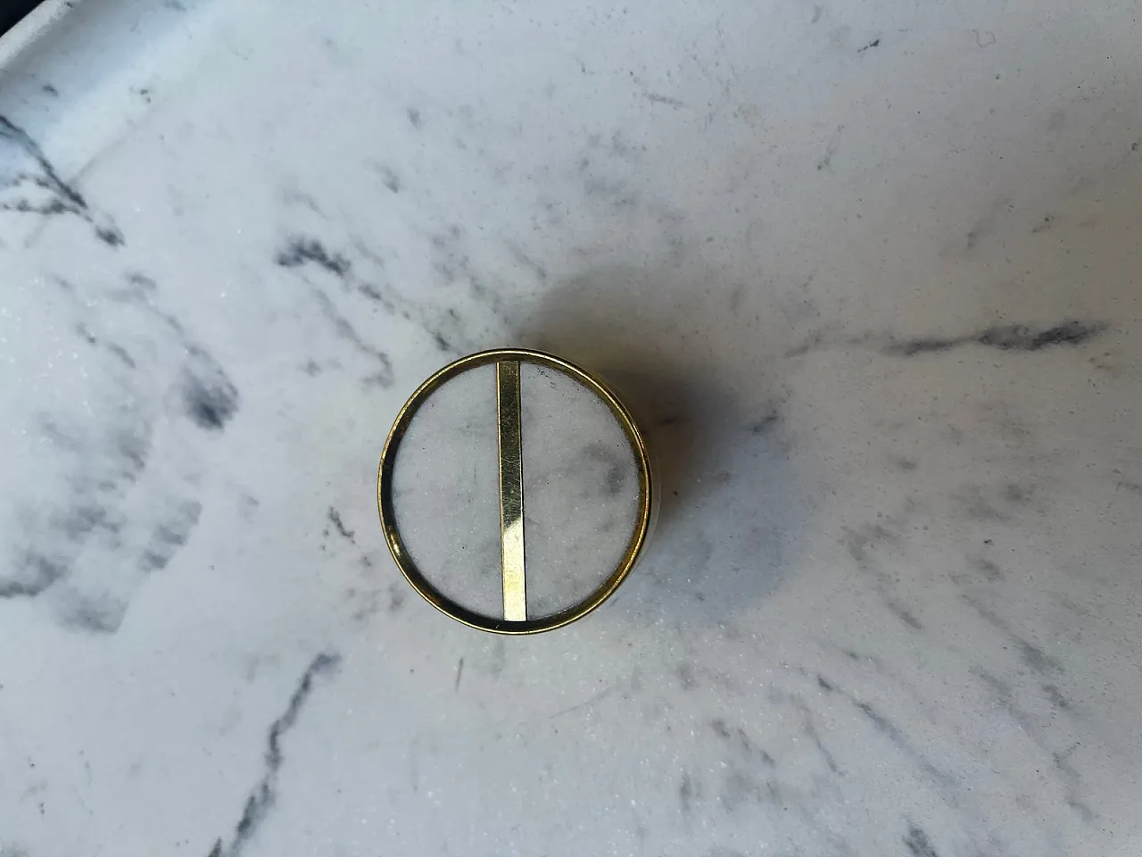 Brass and marble coin tray table, 1960s 6