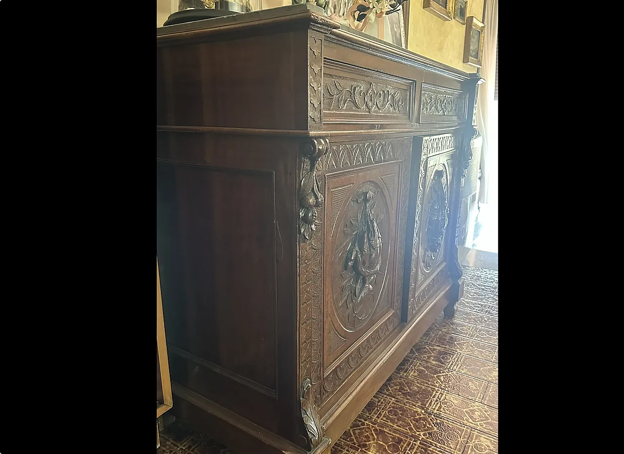 Neo-Renaissance hunting sideboard with marble top, late 19th century 7