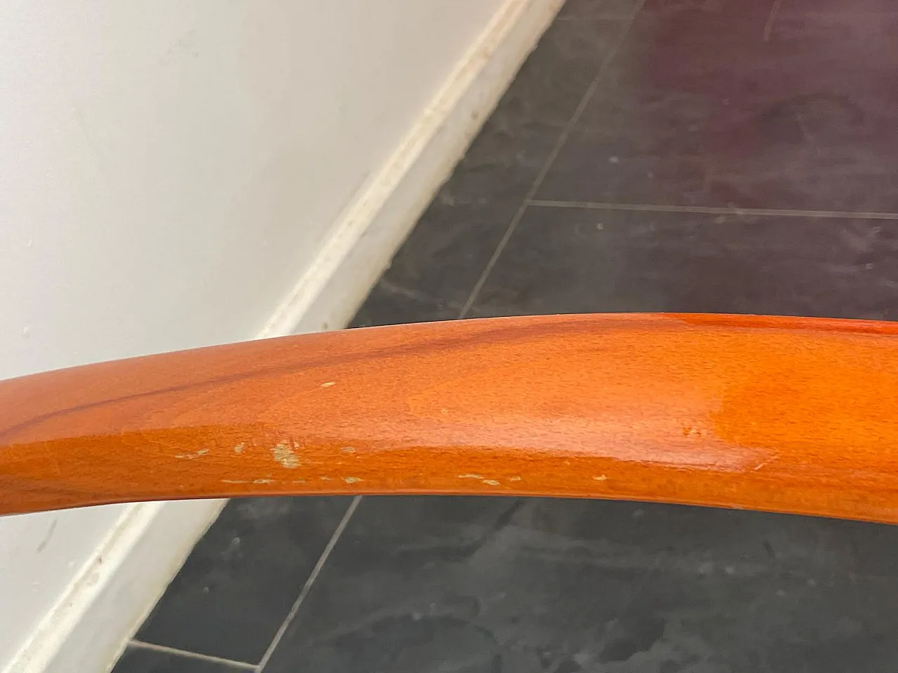 Pair of Italian Lounge Chairs in Orange-Stained Beech, 1960s 10