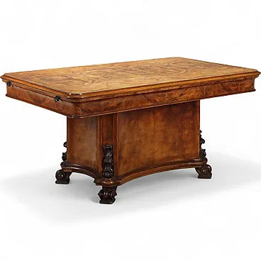 Art Deco table in walnut and walnut burl, 20th century