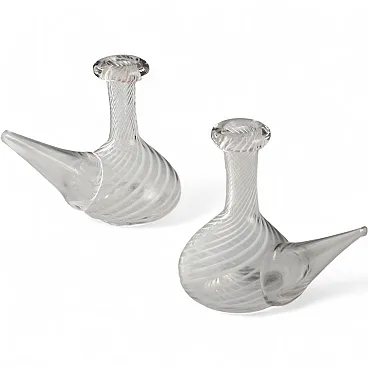Glass oil and vinegar cruets from Murano Manufacture, 20th century