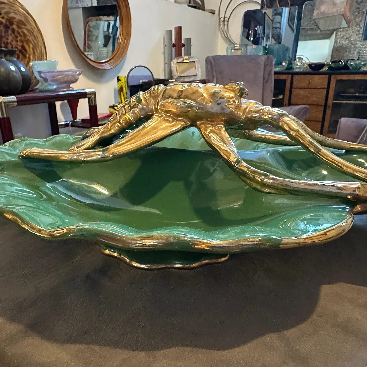 Ceramic centerpiece by Maioliche Artistiche Sestesi, 1950s 11