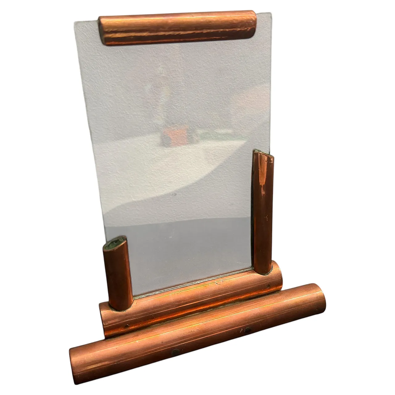 Authentic Art Deco copper and glass picture frame, 1930s 1