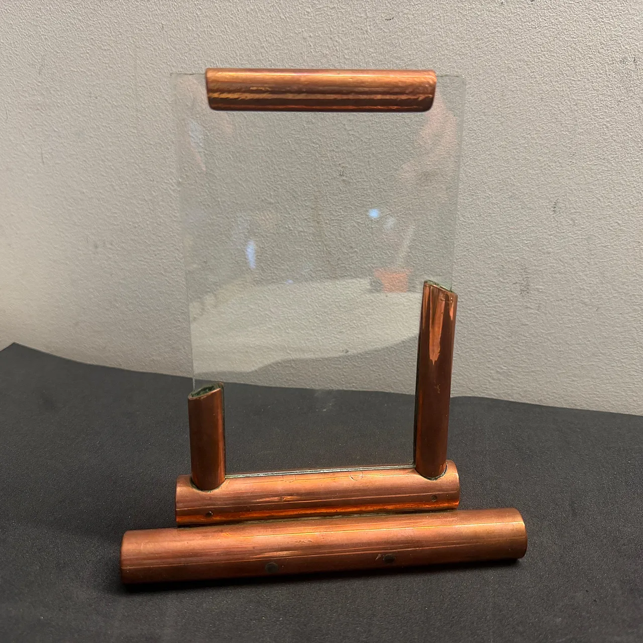 Authentic Art Deco copper and glass picture frame, 1930s 4