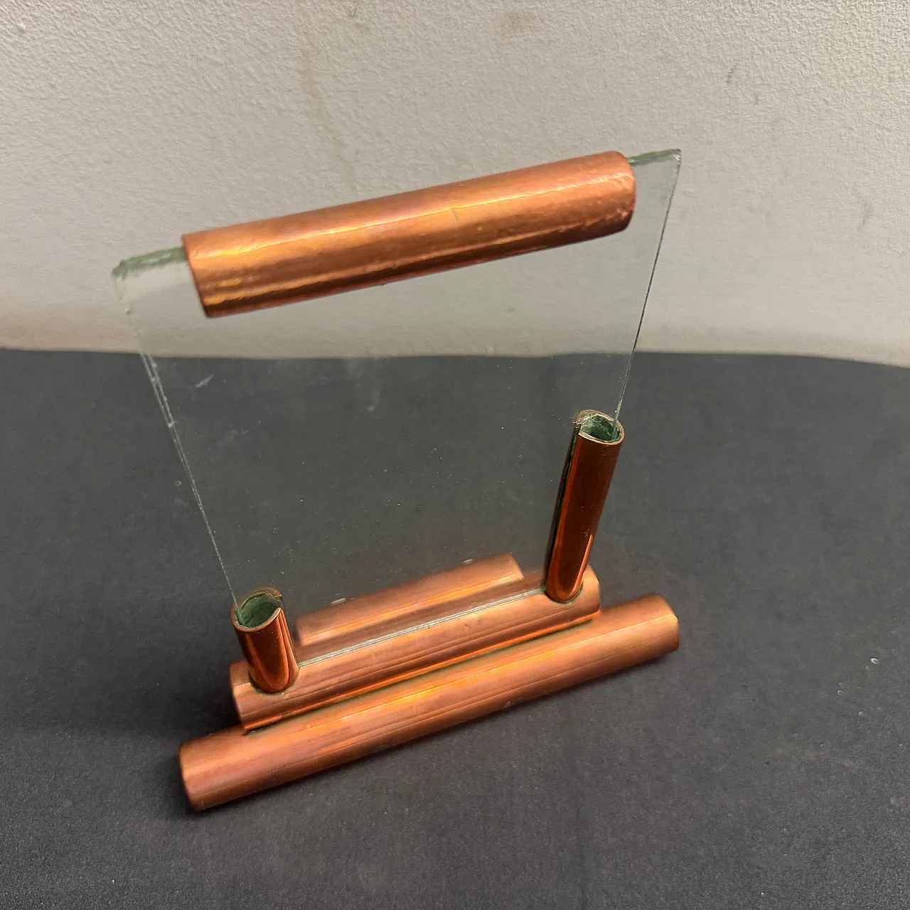 Authentic Art Deco copper and glass picture frame, 1930s 5