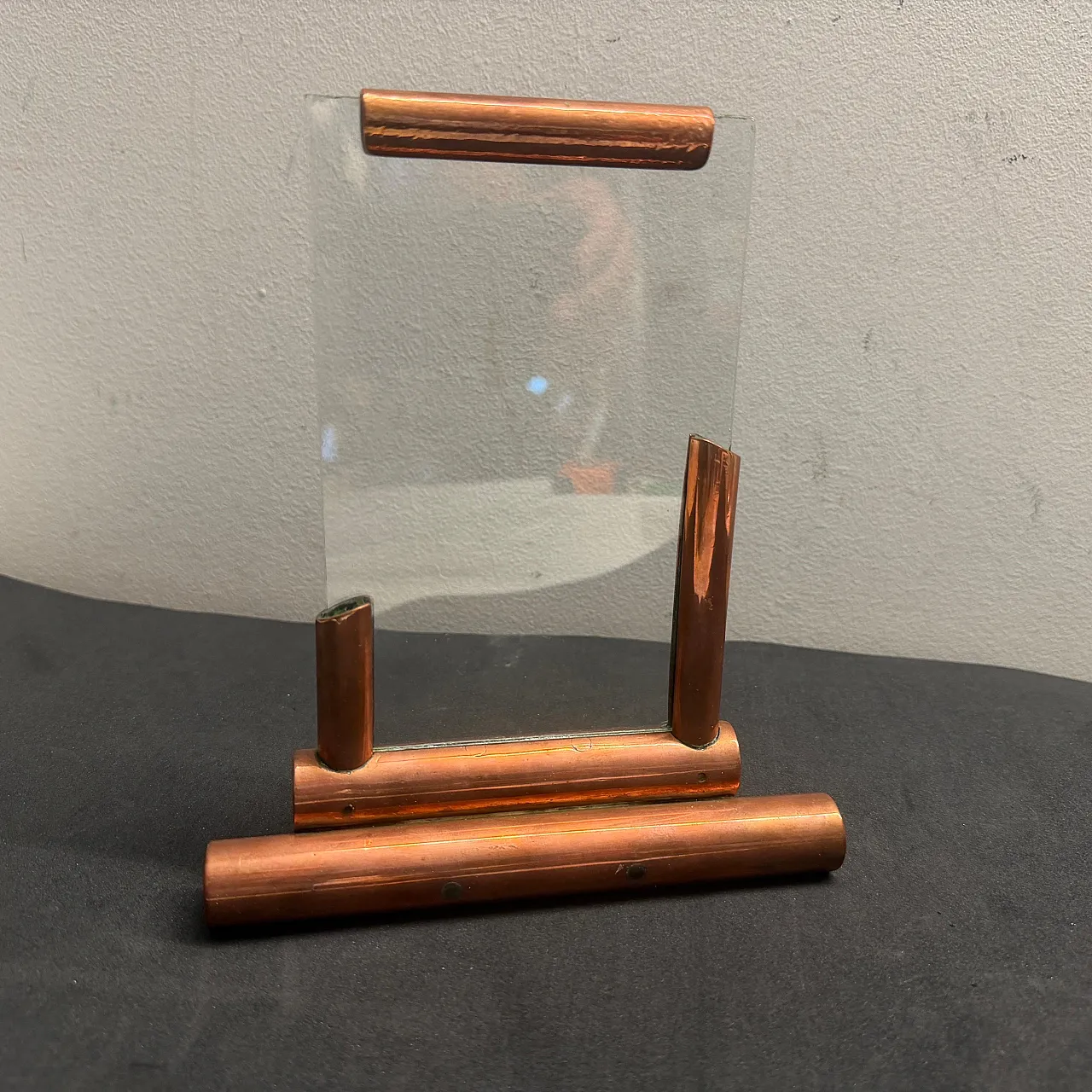 Authentic Art Deco copper and glass picture frame, 1930s 9