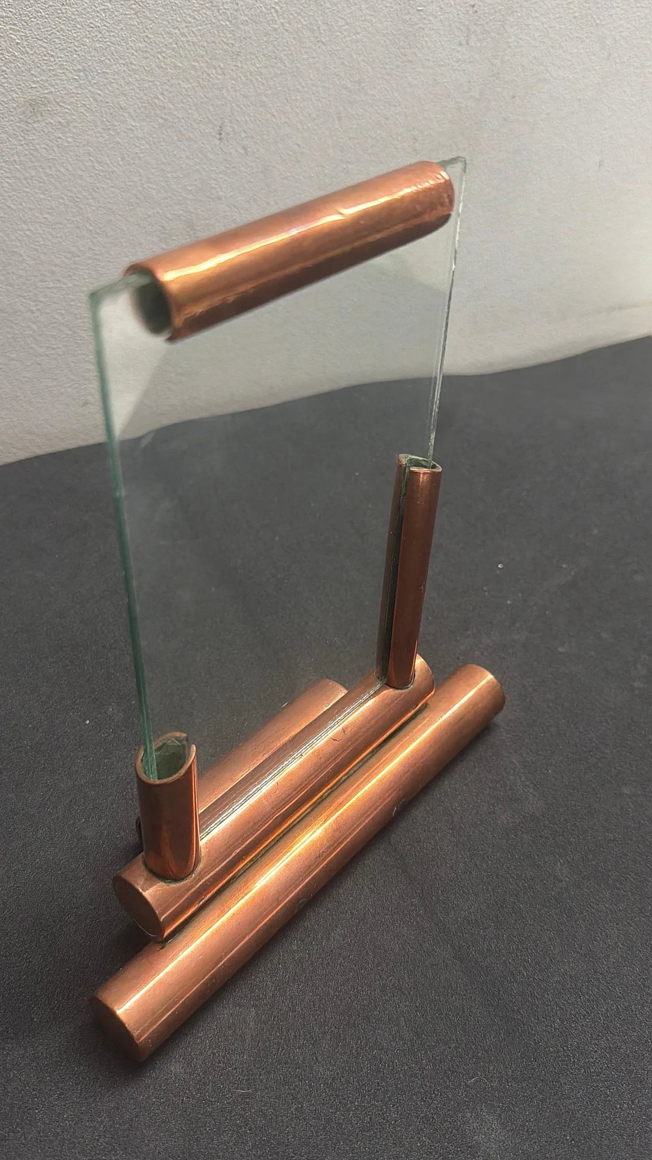 Authentic Art Deco copper and glass picture frame, 1930s 13