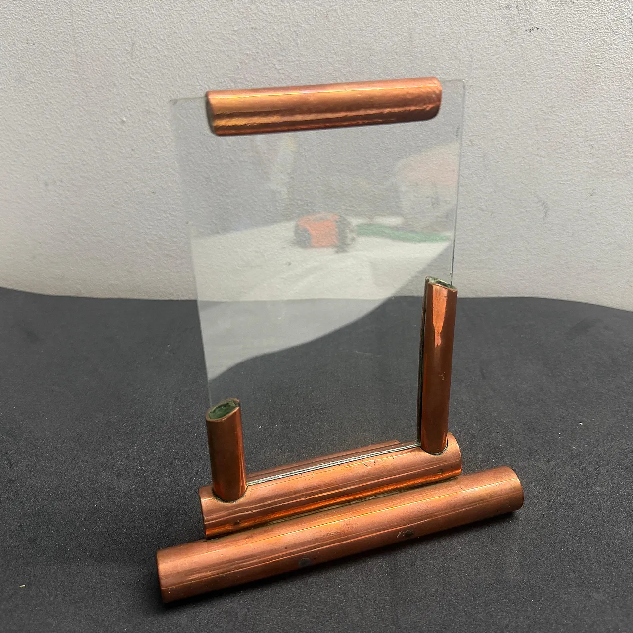 Authentic Art Deco copper and glass picture frame, 1930s 14
