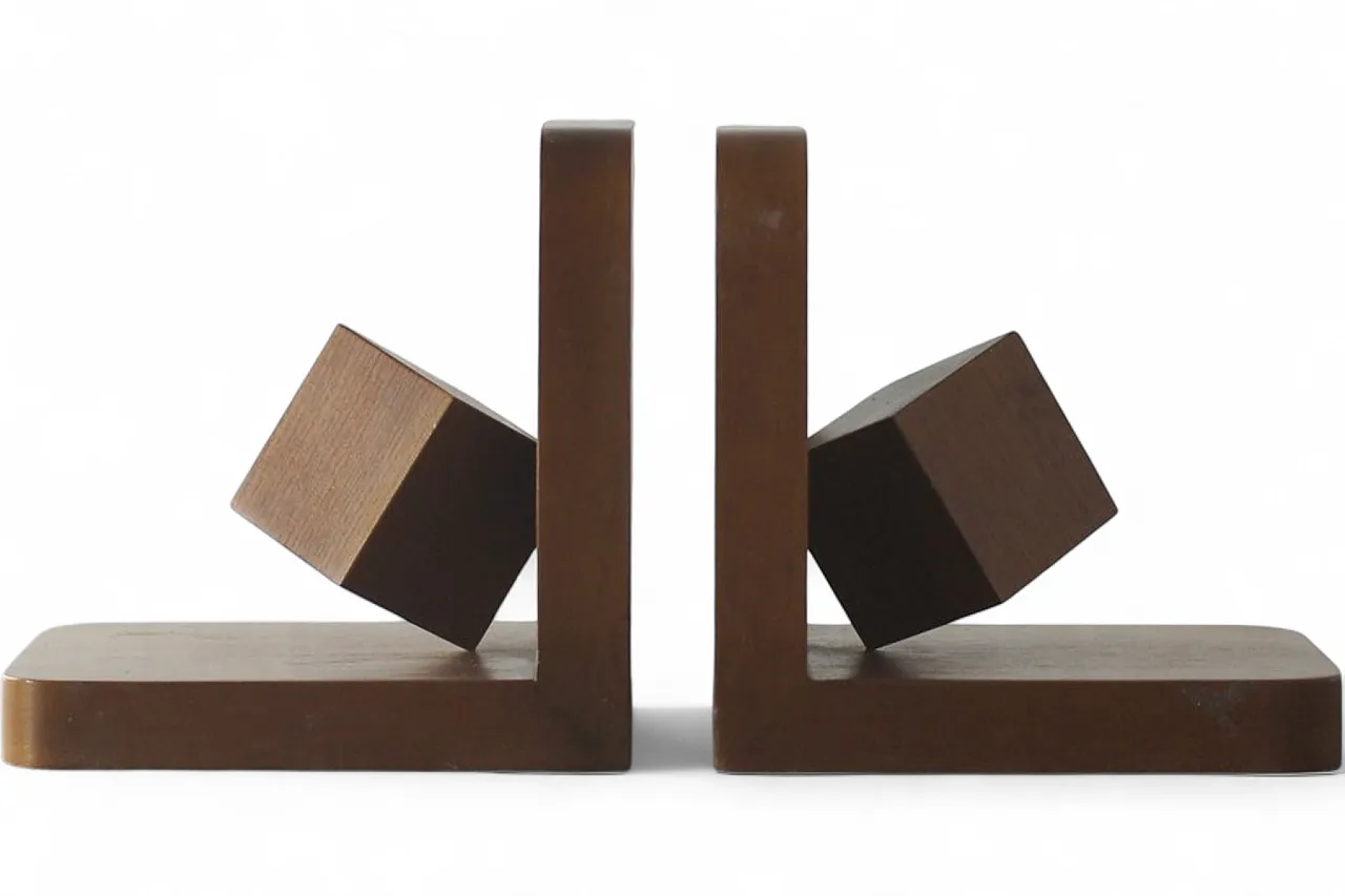 Pair of Mid-Century Modern wooden bookends, 1950s 5