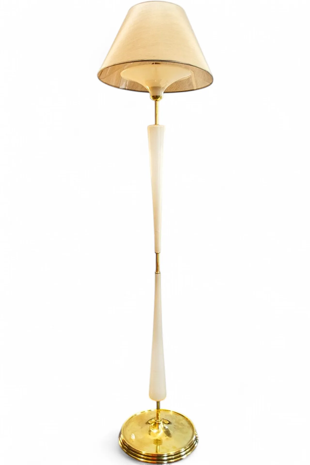 Brass and glass floor lamp by Tomaso Buzzi, 1950s 6