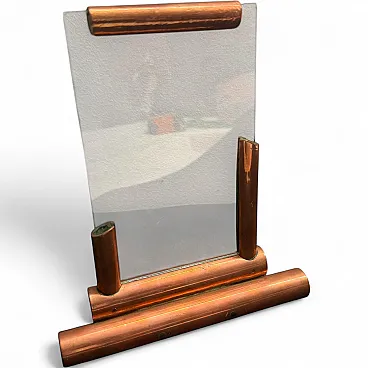 Authentic Art Deco copper and glass picture frame, 1930s