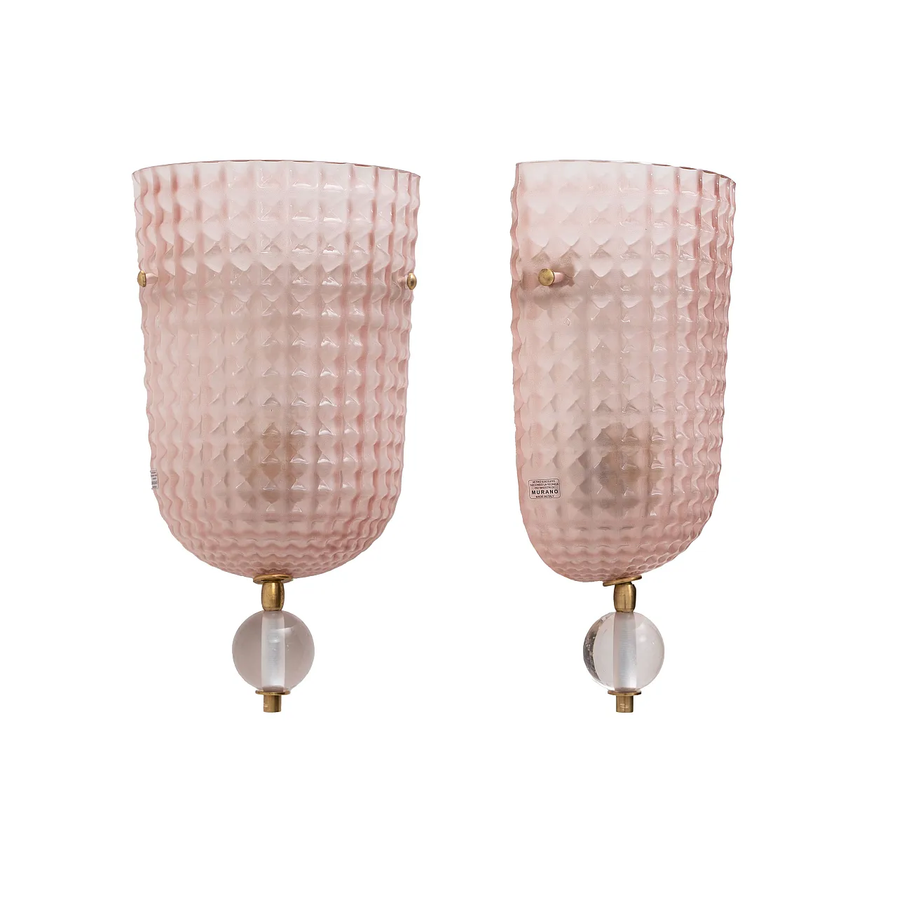 Pair of Italian Murano glass wall lamps in Art Deco style, 2000s 8