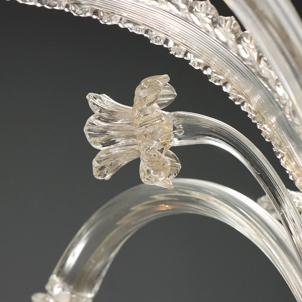 Venetian blown glass chandelier with golden shades, 19th century 9
