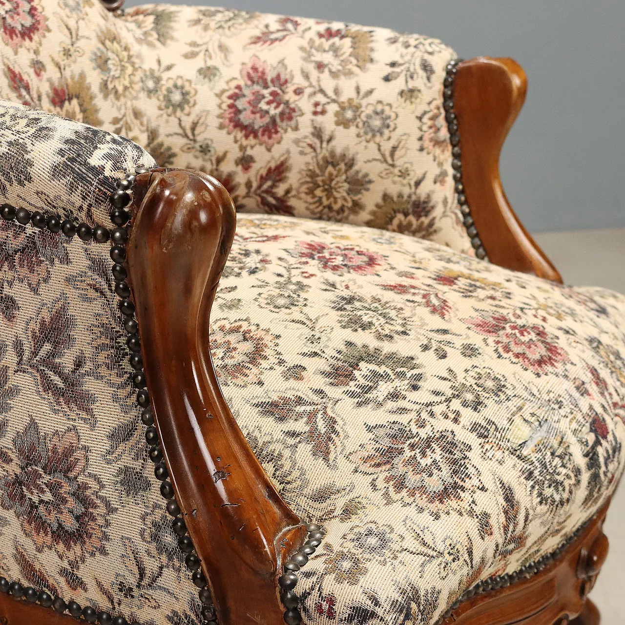 Louis Philippe walnut bergere, 19th century 6
