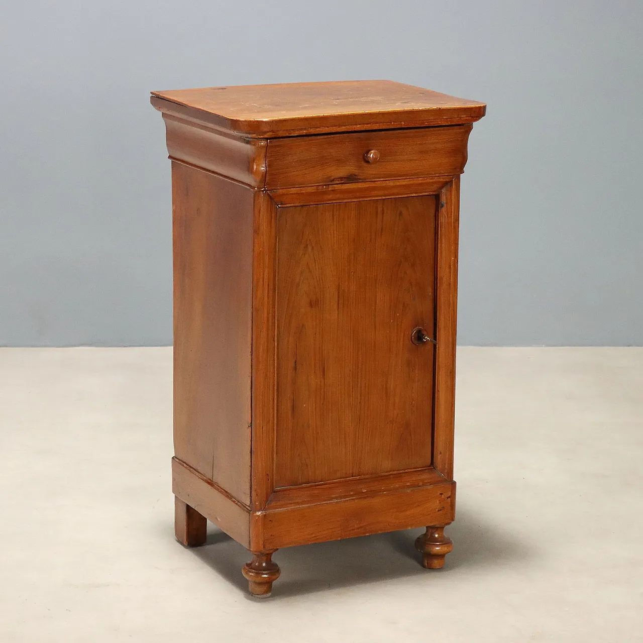 Louis Philippe walnut bedside table, 19th century 1