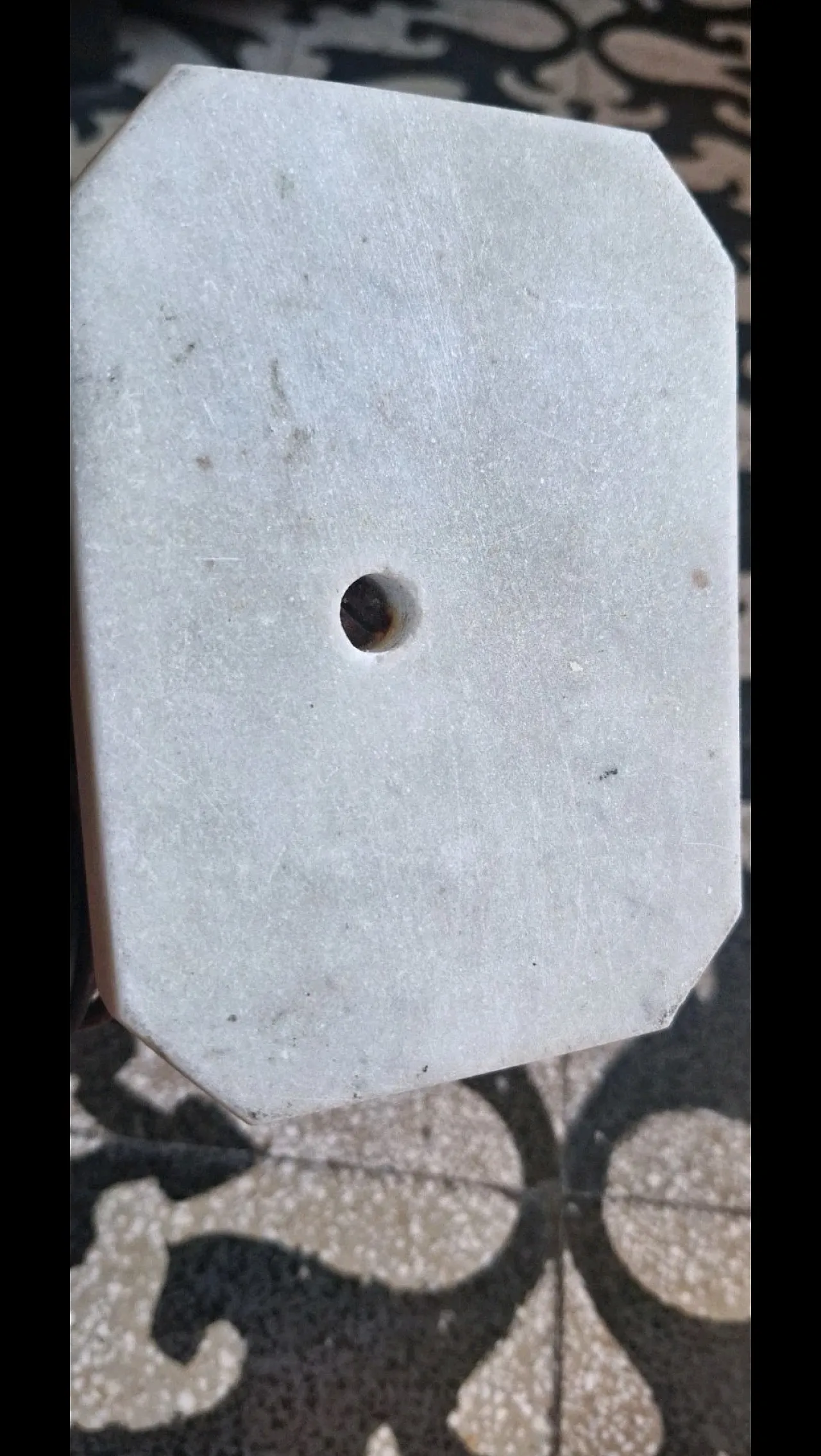 Ancient sculpture of a Discopolo di Mirone in burnished metal on a marble base 6