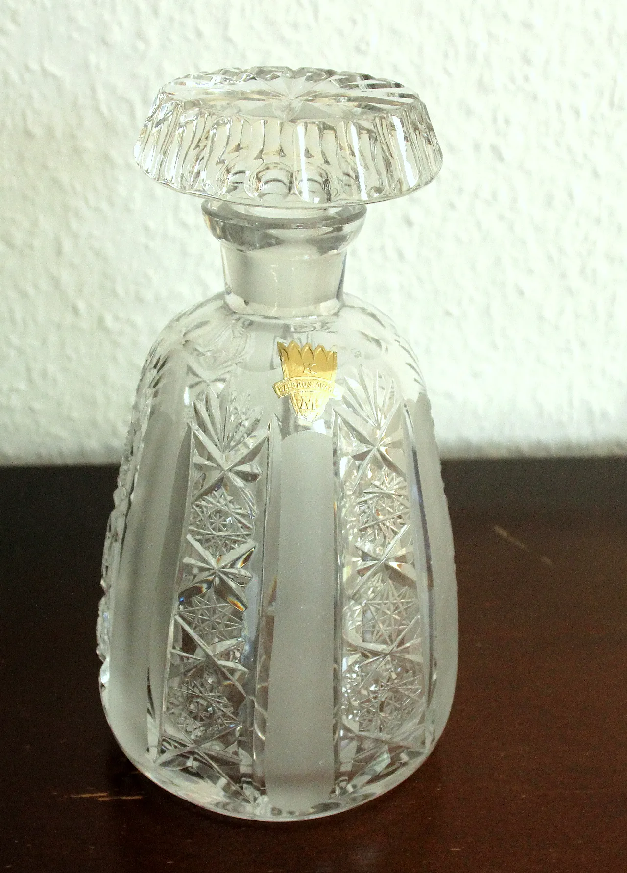 Set Of A Bohemian Lead Crystal Carafe + 5 Liqueur Glasses + 1 tray 3