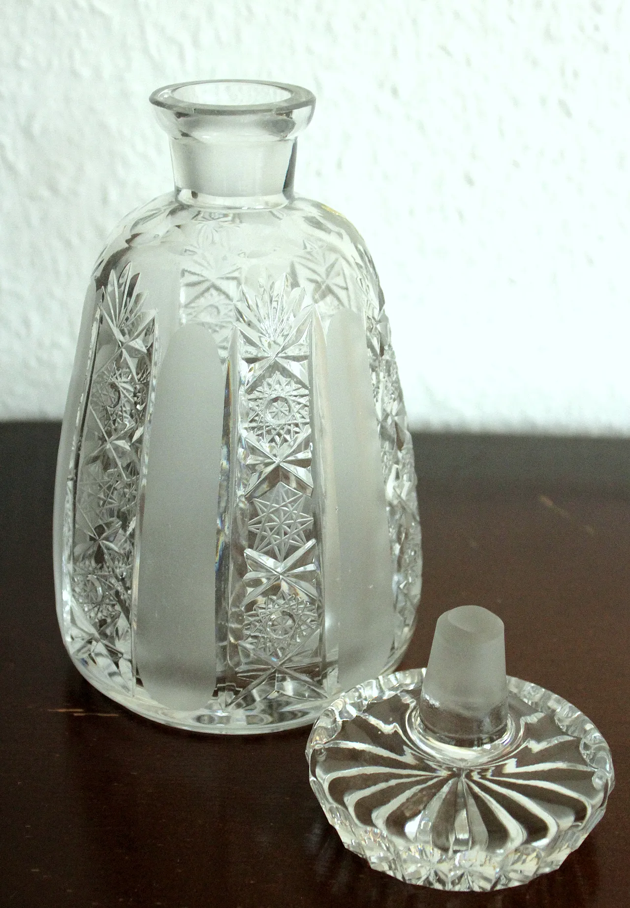 Set Of A Bohemian Lead Crystal Carafe + 5 Liqueur Glasses + 1 tray 5