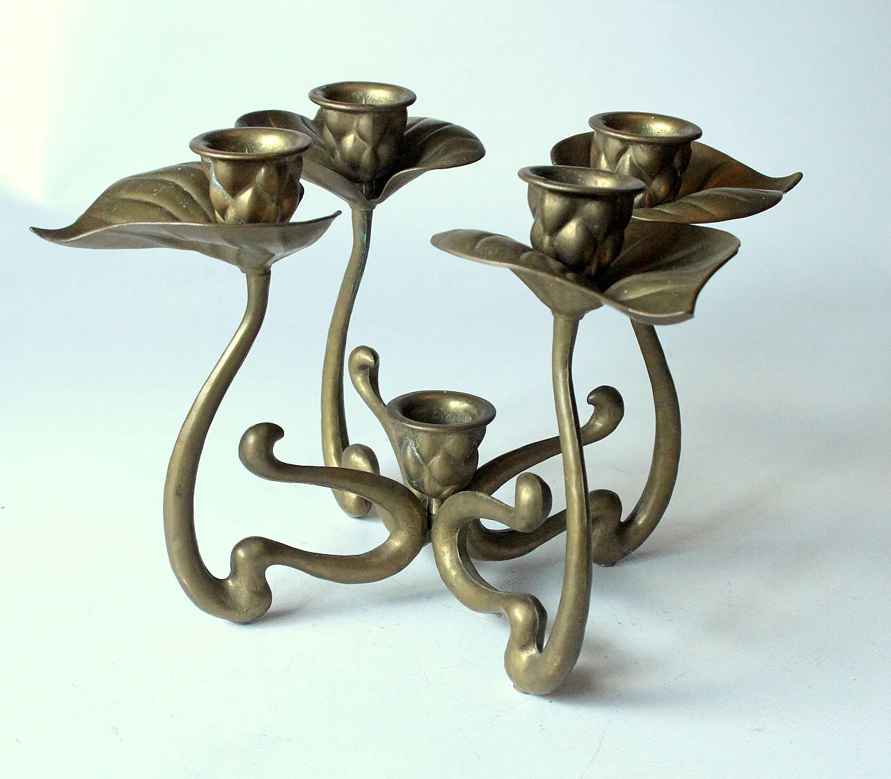 Solid brass candle holder 4 arms - advent wreath 1