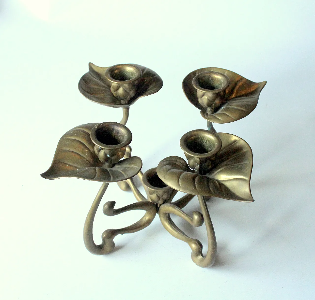 Solid brass candle holder 4 arms - advent wreath 2