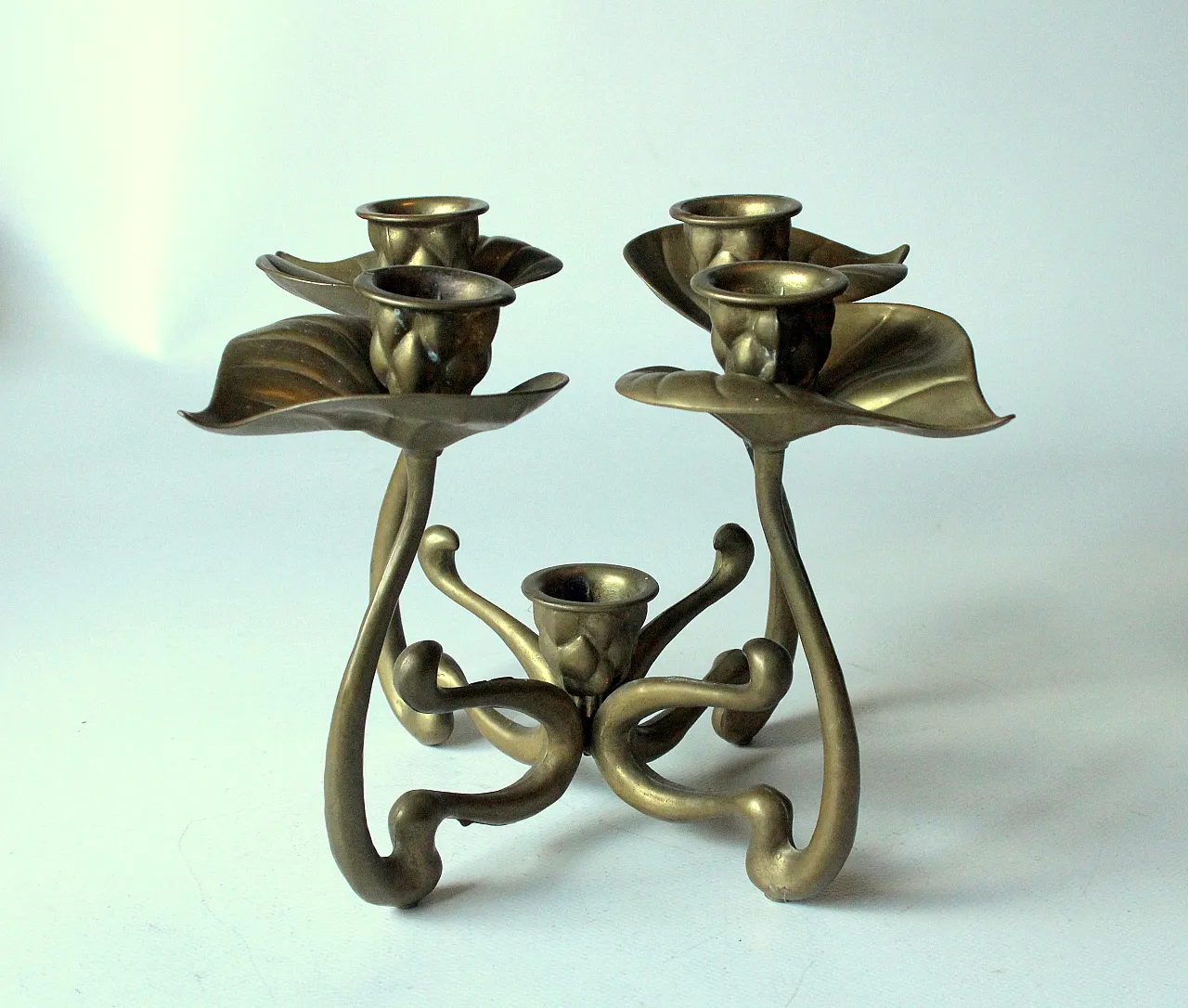 Solid brass candle holder 4 arms - advent wreath 3
