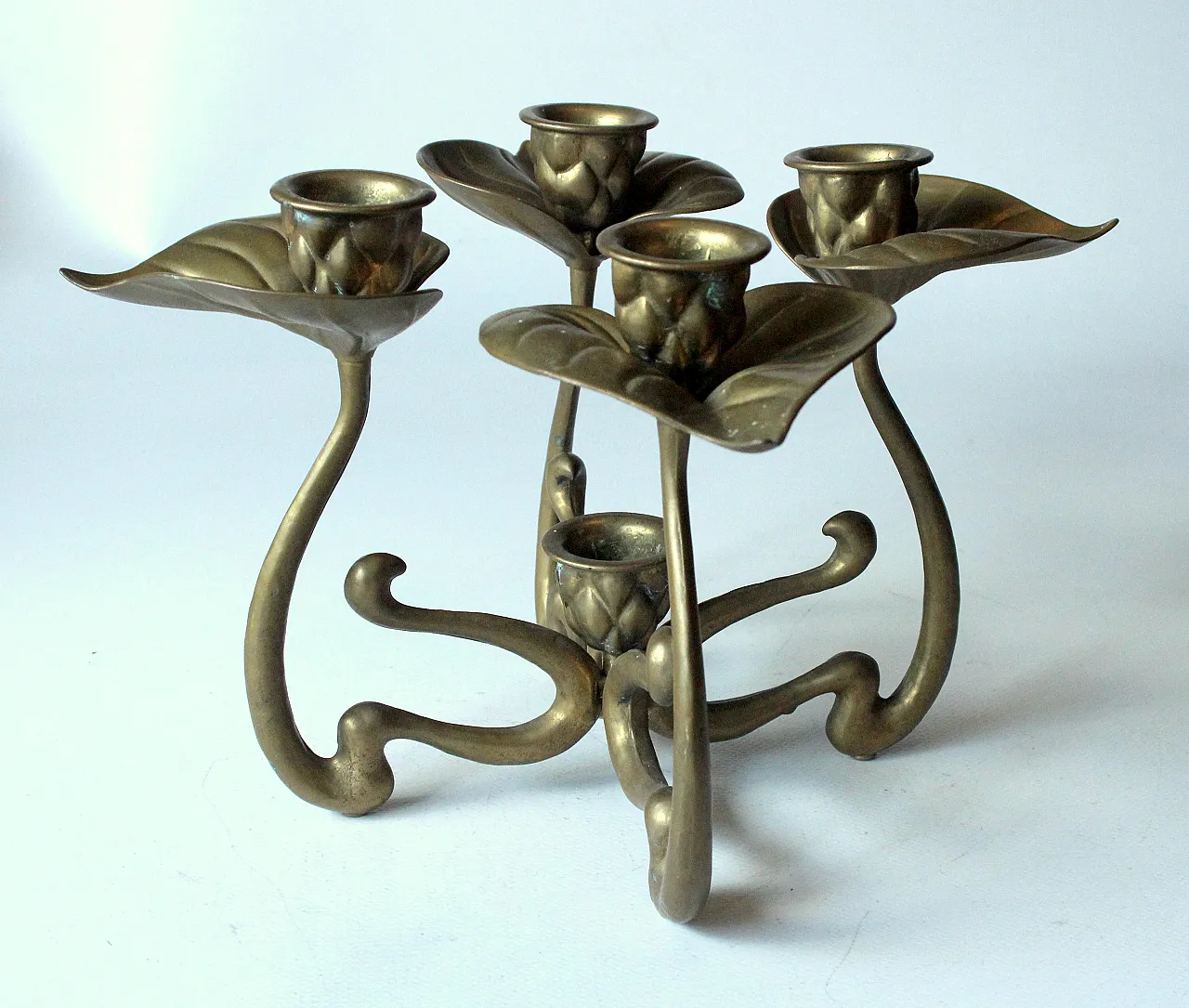 Solid brass candle holder 4 arms - advent wreath 4